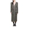 Barefoot Dreams Cozychic Lite Ribbed Midi Robe In Olive Branch-pearl