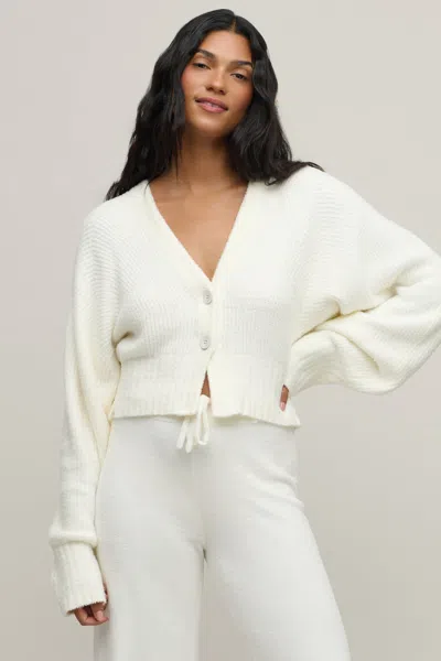 Barefoot Dreams Cozychic Lite® Cotton Ribbed Button Front Cardigan In Neutral