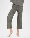 Barefoot Dreams Cozychic Lite Cropped Straight-leg Pants In Olive Branch