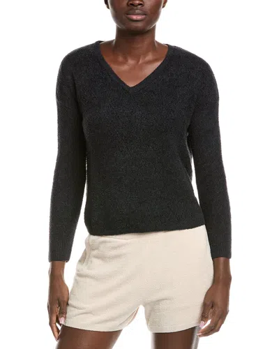 Barefoot Dreams Cozychic Lite Diamond Pointelle Pullover In Black