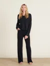 Barefoot Dreams Cozychic Lite® Diamond Pointelle Pullover In Black