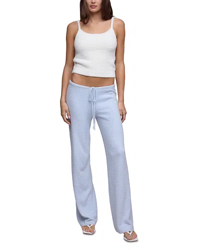 Barefoot Dreams Cozychic Lite Ela Low Rise Knit Pants In Ocean Mist
