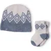 Barefoot Dreams Kids'  Cozychic Lite® Fair Isle Beanie & Socks Set In Blue