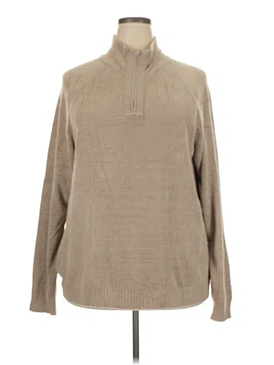 Pre-owned Barefoot Dreams Cozychic Lite Fleece Jacket In Tan