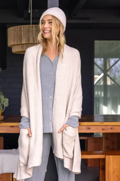 Barefoot Dreams Cozychic Lite® Heathered Travel Shawl In Stone