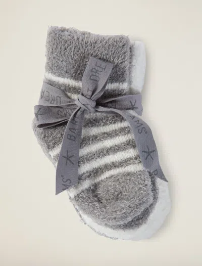 Barefoot Dreams Babies' Cozychic Lite® Infant Sock Set In Pewter / Pearl