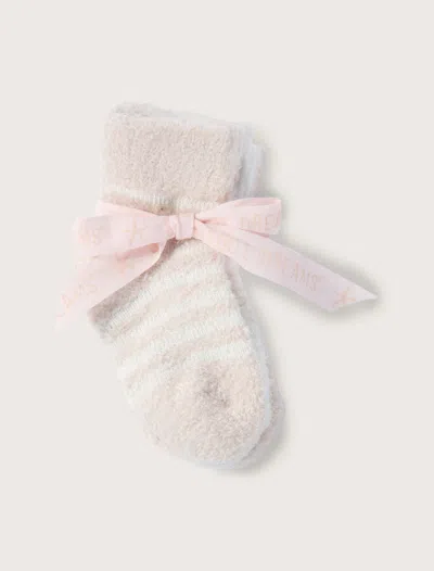 Barefoot Dreams Babies' Cozychic Lite® Infant Sock Set In Pink / Pearl
