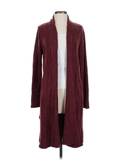 Pre-owned Barefoot Dreams Cozychic Lite Kimono In Burgundy