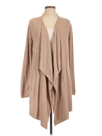 Pre-owned Barefoot Dreams Cozychic Lite Kimono In Tan