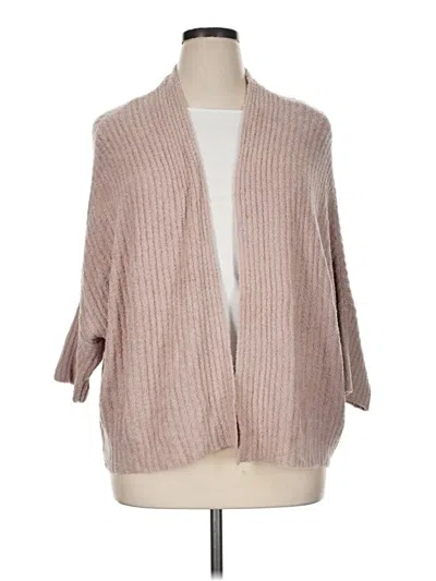 Pre-owned Barefoot Dreams Cozychic Lite Kimono In Tan