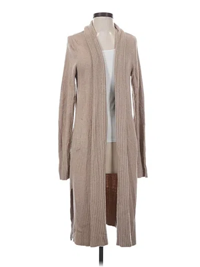 Pre-owned Barefoot Dreams Cozychic Lite Kimono In Tan