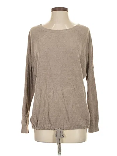 Pre-owned Barefoot Dreams Cozychic Lite Long Sleeve Top Gray Boatneck Tops