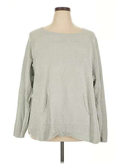 Pre-owned Barefoot Dreams Cozychic Lite Long Sleeve Top Gray Boatneck Tops