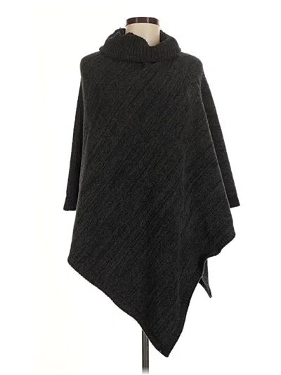Pre-owned Barefoot Dreams Cozychic Lite Poncho In Black