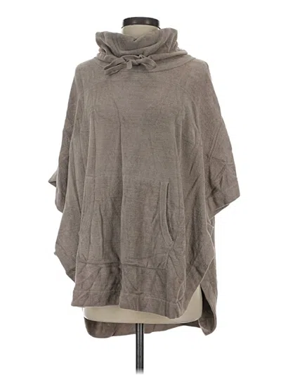 Pre-owned Barefoot Dreams Cozychic Lite Poncho In Gray