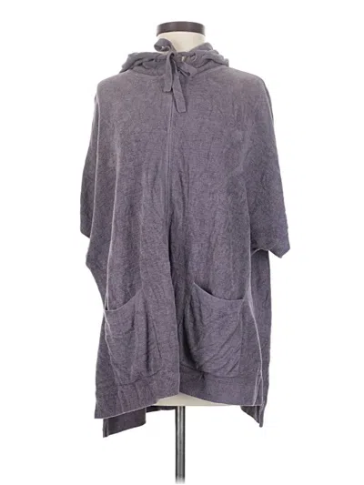 Pre-owned Barefoot Dreams Cozychic Lite Poncho In Gray