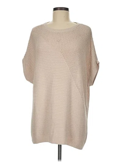 Pre-owned Barefoot Dreams Cozychic Lite Poncho In Tan
