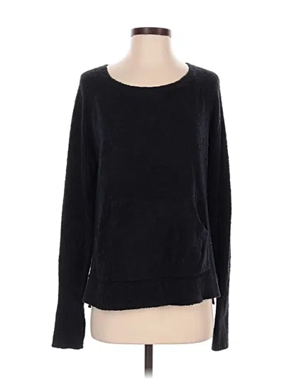 Pre-owned Barefoot Dreams Cozychic Lite Pullover Sweater In Black