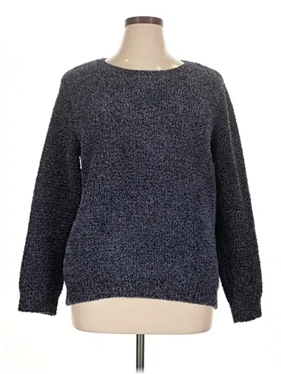 Pre-owned Barefoot Dreams Cozychic Lite Pullover Sweater In Blue