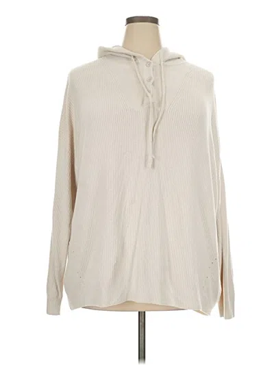Pre-owned Barefoot Dreams Cozychic Lite Pullover Sweater In Ivory