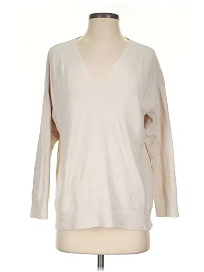 Pre-owned Barefoot Dreams Cozychic Lite Pullover Sweater In Ivory