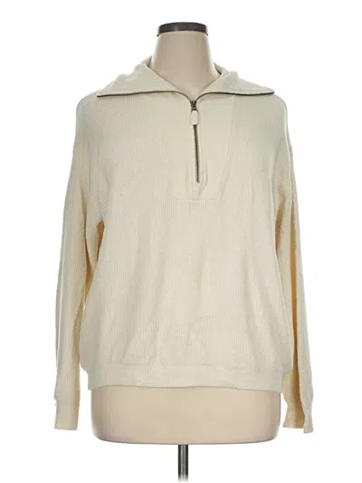 Pre-owned Barefoot Dreams Cozychic Lite Pullover Sweater In Ivory
