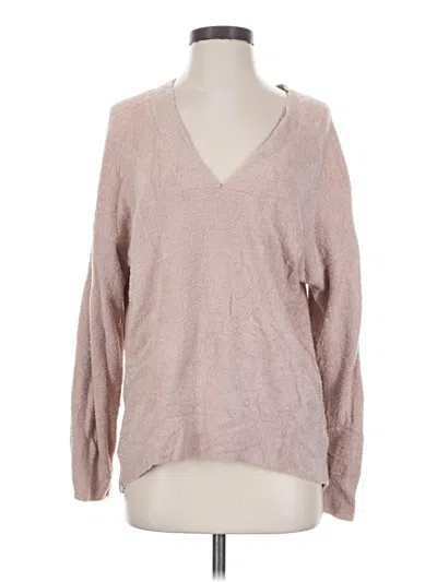 Pre-owned Barefoot Dreams Cozychic Lite Pullover Sweater In Pink