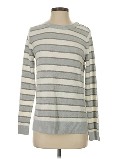 Pre-owned Barefoot Dreams Cozychic Lite Pullover Sweater In Silver