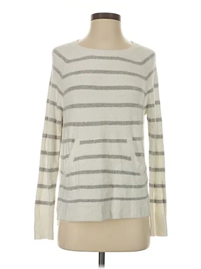 Pre-owned Barefoot Dreams Cozychic Lite Pullover Sweater In Silver