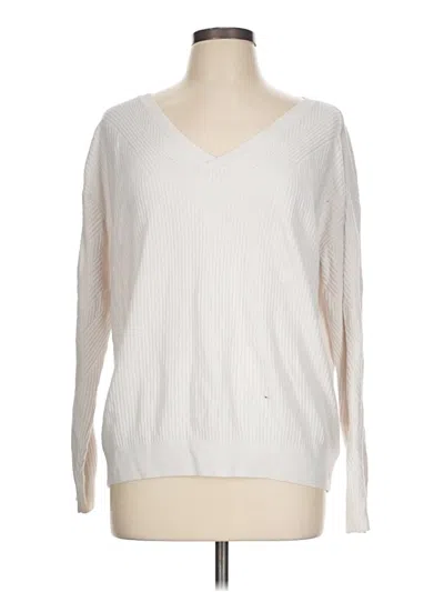 Pre-owned Barefoot Dreams Cozychic Lite Pullover Sweater In White