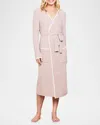 Barefoot Dreams Cozychic Lite Ribbed Midi Robe In Willow/pearl