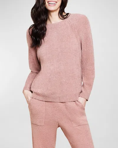 Barefoot Dreams Cozychic Lite Ribbed Raglan-sleeve Pullover In Terra