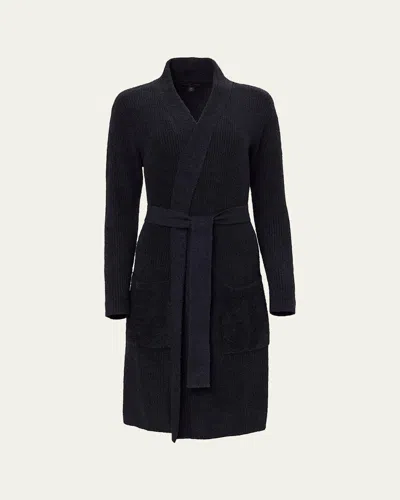 Barefoot Dreams Cozychic Lite Ribbed Robe In Black