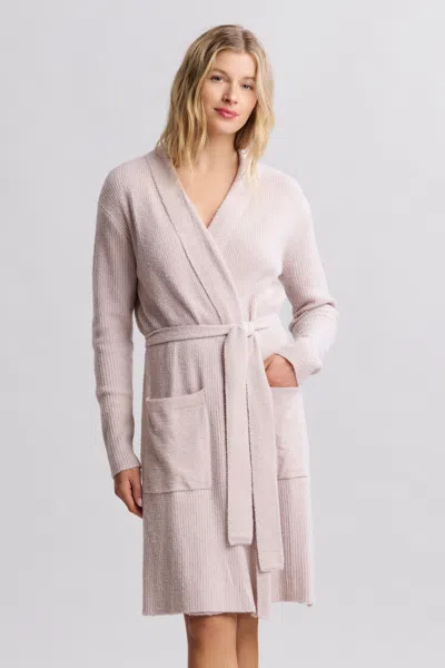 Barefoot Dreams Cozychic Lite® Ribbed Robe In Faded Rose / Pearl