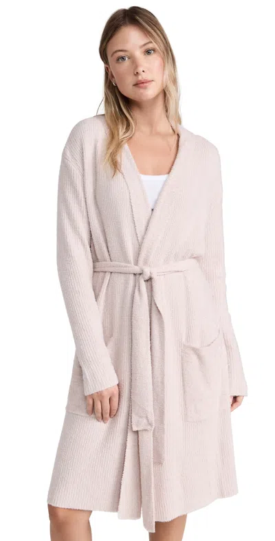 Barefoot Dreams Cozychic Lite Ribbed Dressing Gown Faded Rose/pearl