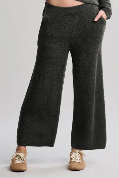 Barefoot Dreams Cozychic Lite® Textured Crop Pant In Dark Moss