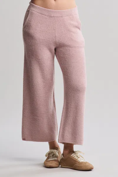 Barefoot Dreams Cozychic Lite® Textured Crop Pant In Teaberry
