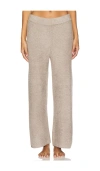 Barefoot Dreams Cozychic Lite Cropped Straight-leg Pants In Nickel