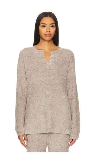Barefoot Dreams Cozychic Lite Textured Pullover In Nickel