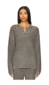 Barefoot Dreams Cozychic Lite Textured Pullover In Olive Branch