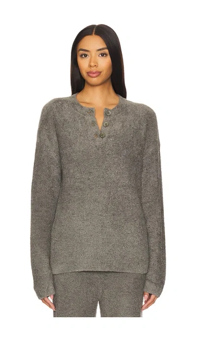 Barefoot Dreams Cozychic Lite Textured Pullover In Olive Branch