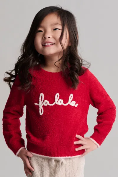 Barefoot Dreams Babies' Cozychic Lite® Toddler Fa La La Pullover In Red