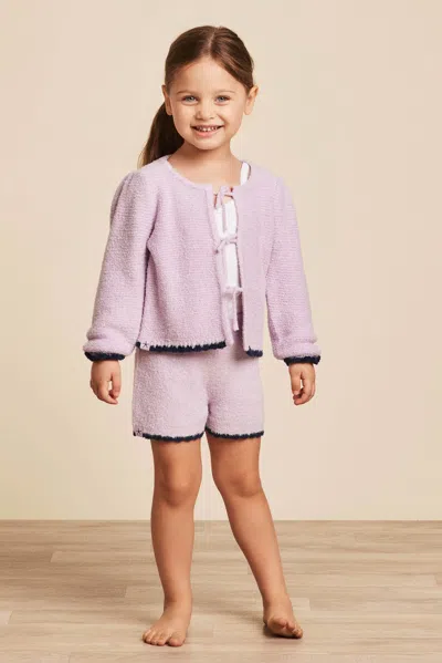 Barefoot Dreams Babies' Cozychic Lite® Toddler Scalloped Short In Purple