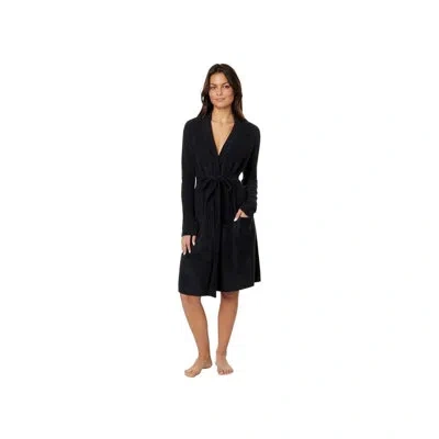 Barefoot Dreams Cozychic Lite Ultra-soft Ribbed Robe, Black, Small-medium