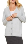 Barefoot Dreams ® Cozychic Lite® V-back Cardigan In Heather Moonbeam/pearl