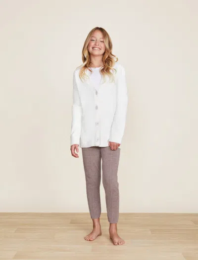 Barefoot Dreams Babies' Cozychic Lite® Youth Cable Button Cardi In White
