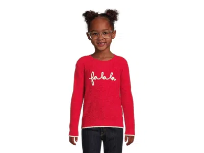 Barefoot Dreams Cozychic Lite(r) Fa La La Pullover(toddler) Kid's Sweater Holly Red : 4-5 Toddler, Nylon/rayon