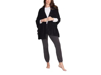 Barefoot Dreams Cozychic Lite(r) Heathered Travel Shawl In Black