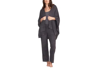 Barefoot Dreams Cozychic Lite(r) Heathered Weekend Wrap In Black