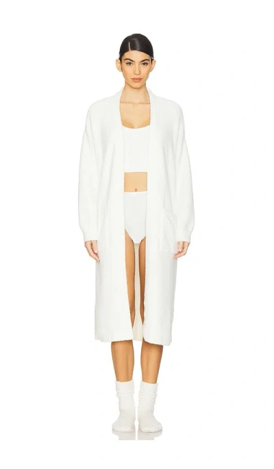 Barefoot Dreams Cozychic Luxe High Slit Cardigan In 珍珠